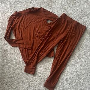 Brave Little Ones Burnt Orange Ribbed Bamboo PJs